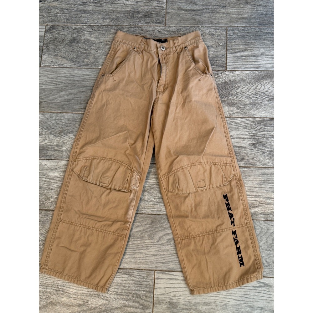 Phat‎ Farm Cargo Pants Size 10 Skater Y2K Tan Khaki Cotton Utility Trousers Boys